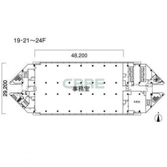 19階〜21階 平面図