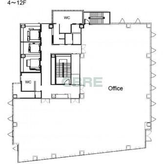 4階〜12階 平面図