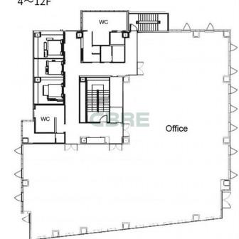 4階〜12階 平面図