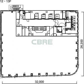 12階〜13階 平面図