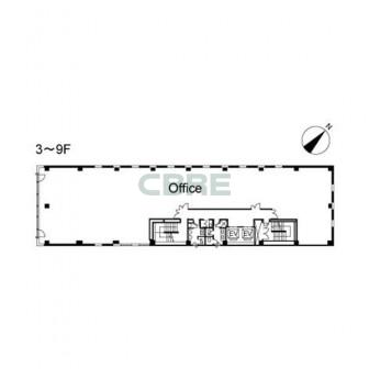 3階〜9階 平面図