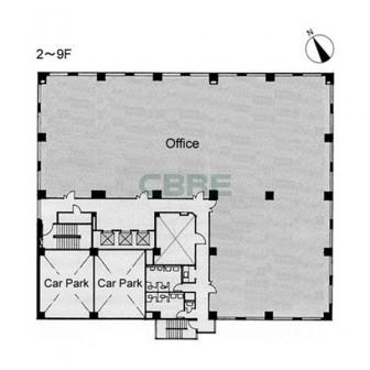 2階〜9階 平面図