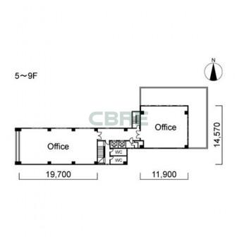 5階〜9階 平面図