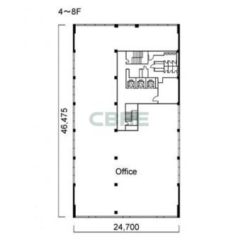 4階〜8階 平面図