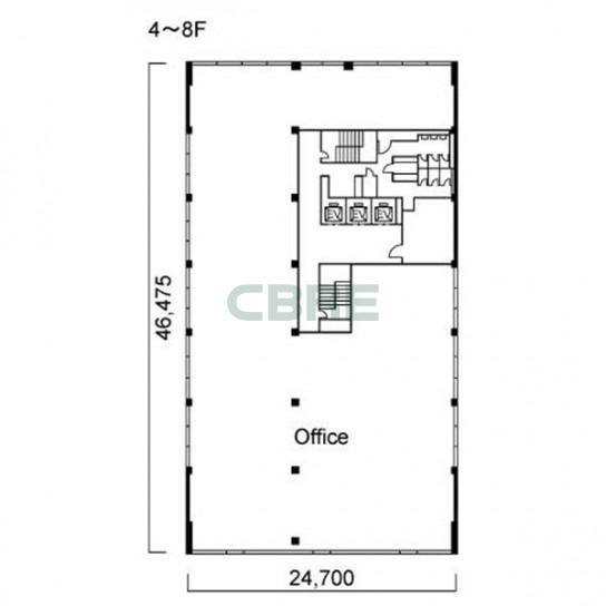 4階〜8階 平面図