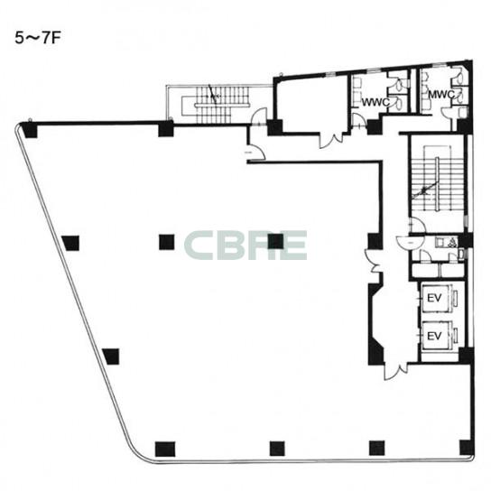 5階〜7階 平面図