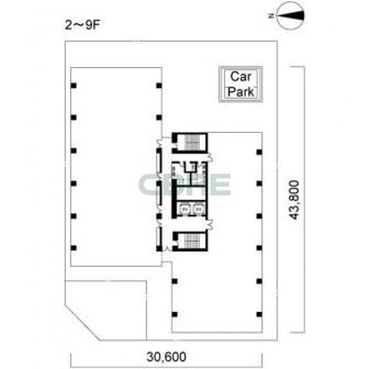 2階〜9階 平面図