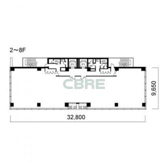 2階〜8階 平面図