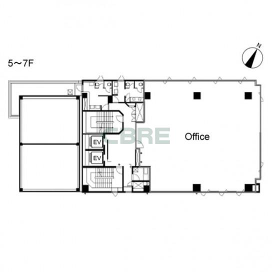 5階〜7階 平面図