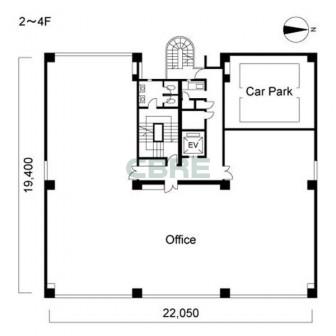 2階〜4階 平面図