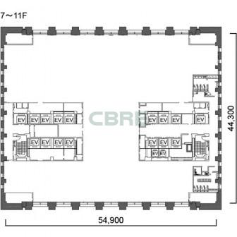 7階〜11階 平面図