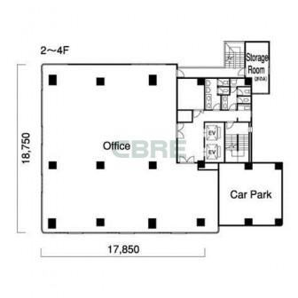 2階〜4階 平面図