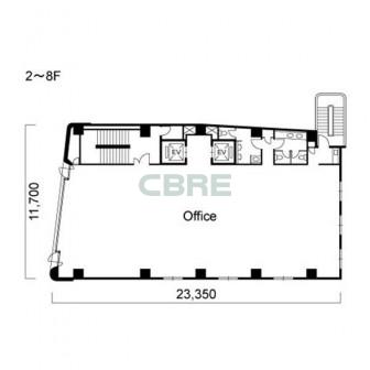 2階〜8階 平面図
