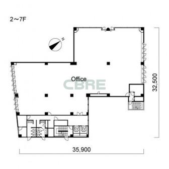 2階〜7階 平面図