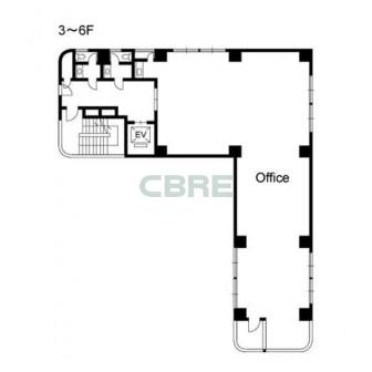 3階〜6階 平面図