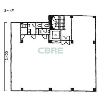 3階〜4階 平面図