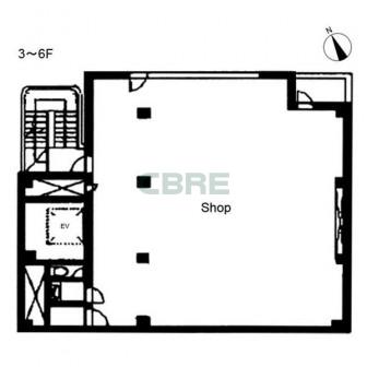 3階〜6階 平面図