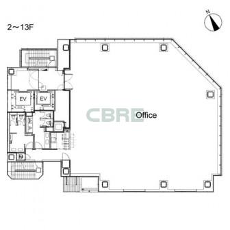 2階〜13階 平面図