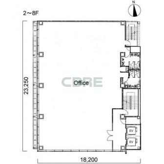 2階〜8階 平面図