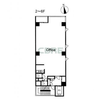 2階〜6階 平面図