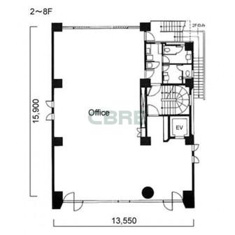 2階〜8階 平面図