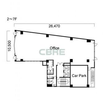 2階〜7階 平面図