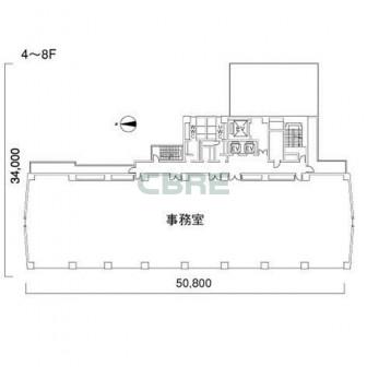 4階〜8階 平面図
