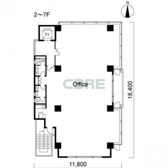 2階〜7階 平面図