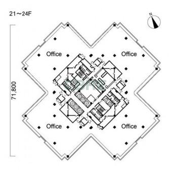 21階〜24階 平面図