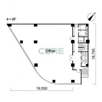 4階〜8階 平面図