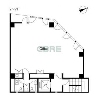 2階〜7階 平面図