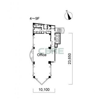 4階〜9階 平面図
