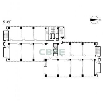 5階〜8階 平面図