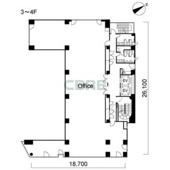 3階〜4階 平面図