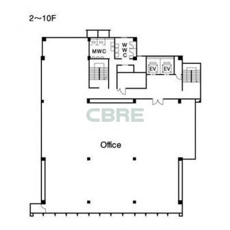 2階〜10階 平面図