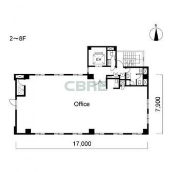 2階〜8階 平面図