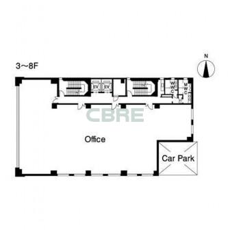 3階〜8階 平面図