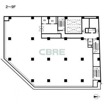 2階〜9階 平面図