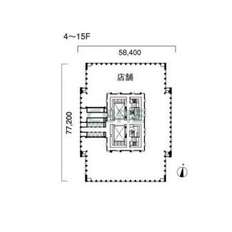 4階〜15階 平面図