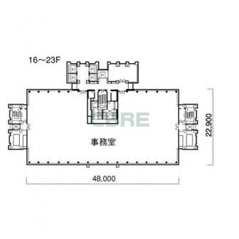 16階〜23階 平面図
