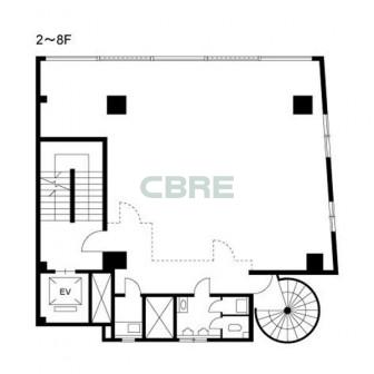 2階〜8階 平面図