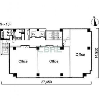 9階〜10階 平面図
