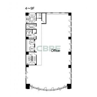 4階〜9階 平面図