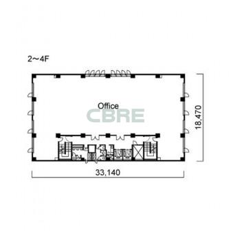 2階〜4階 平面図