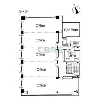 5階〜8階 平面図
