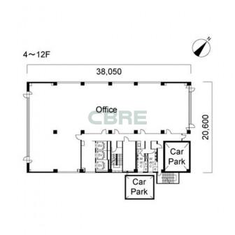 4階〜12階 平面図