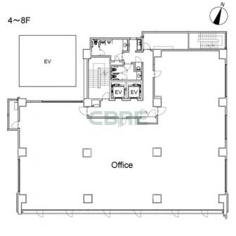 4階〜8階 平面図