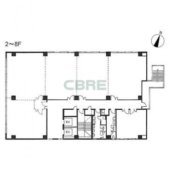 2階〜8階 平面図