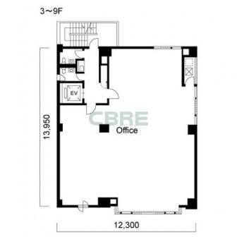 3階〜9階 平面図