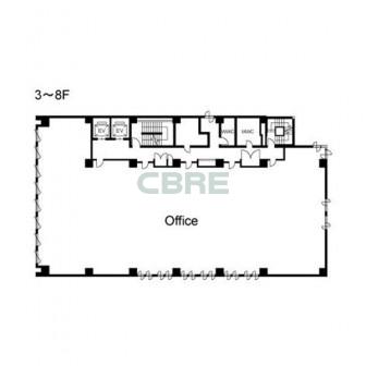3階〜8階 平面図